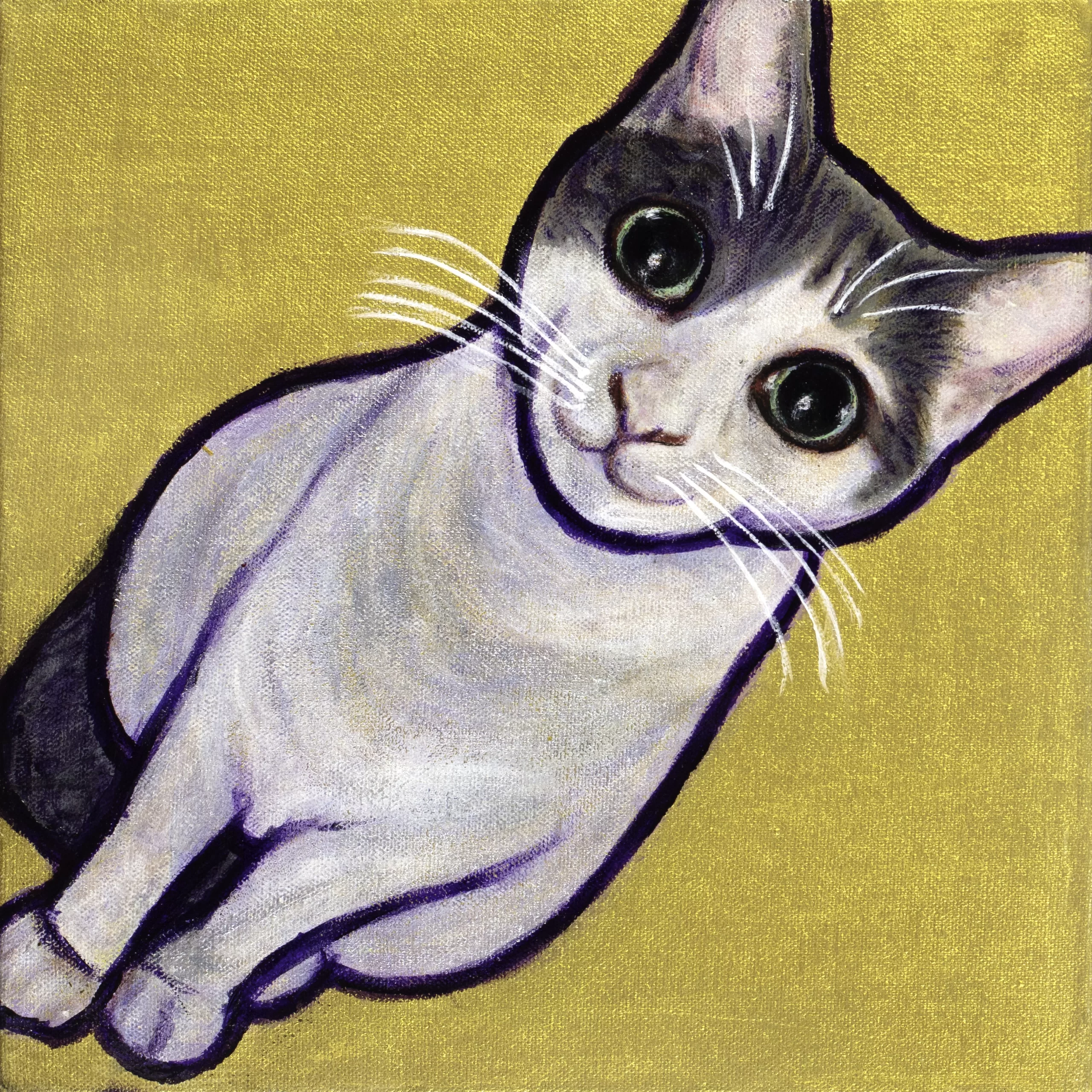 turkish van cat painted acrylic on canvas