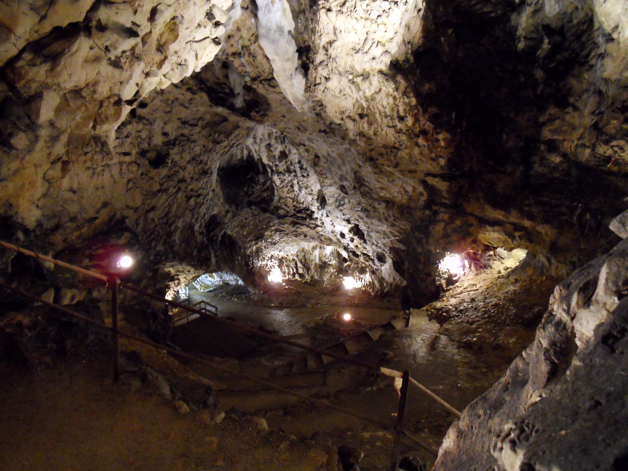 Interior view of the Hohle Fels cave discovery site.