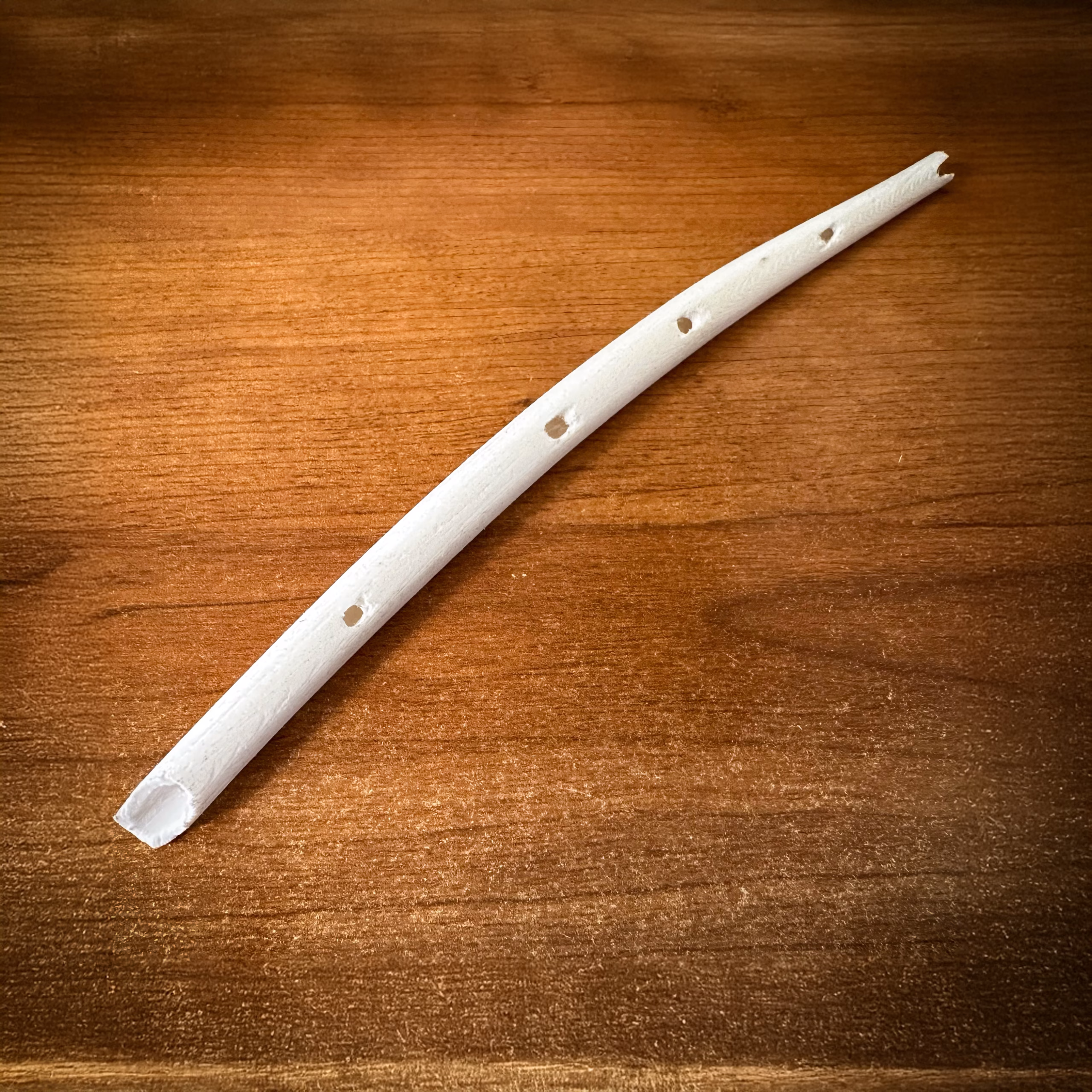 Hohle Fels flute replica, rim-blown five holes, hand sanded finish